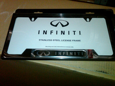 2008 Infiniti G37 Coupe License Plate Frame